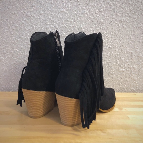 Beast Leo-17 Fringe Ankle Boot Black - Picture 3 of 5